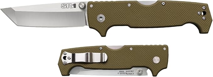 COLD STEEL SR1 S35VN Steel 4 Blade G-10 Handle Tactical Self-Defense Folding Knife with Tri-Ad Locking Mechanism and Pocket/Belt Clip