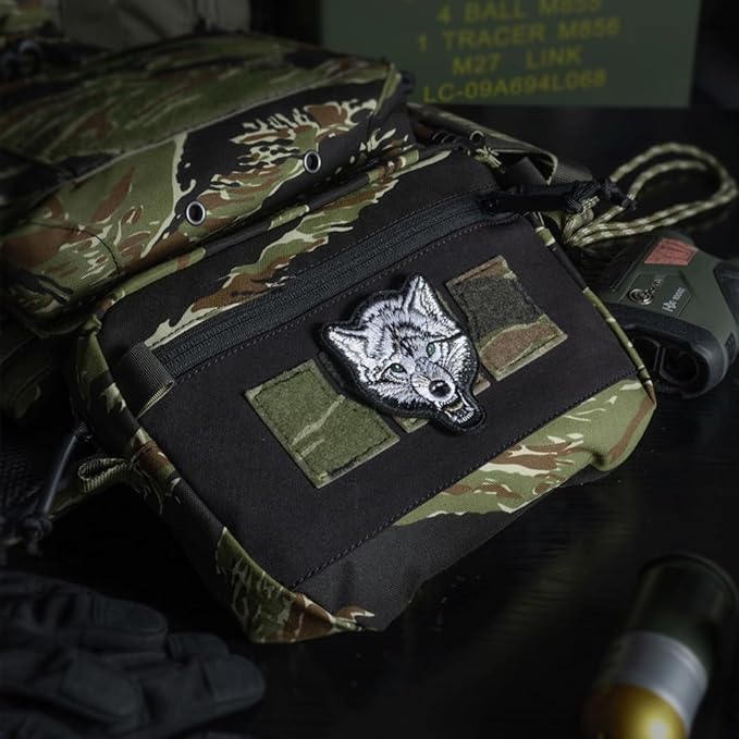 IDOGEAR Tactical Drop Dump Pouch Dangler Vest Admin Molle Utility Tool Organizer with Hook and Loop Panel for JPC AVS CPC Vest Outdoor Sports
