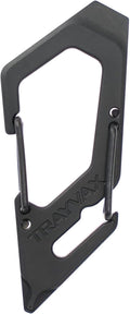Trayvax Talon Carabiner Clip Multi-Tool 420 Stainless Steel Quick Release Keychain Multitool with Bottle Opener and Screwdrivers Black
