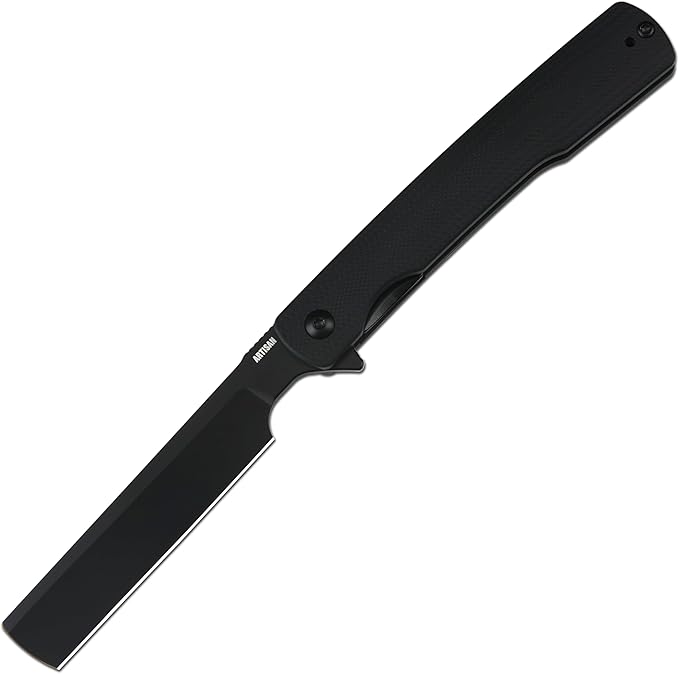 ARTISANCUTLERY Orthodox V2 Pocket Knife 3.54 AR-RPM9 Steel Blade G10 Handle Folding Knife for Camping Hiking 1883P Black(New Version)