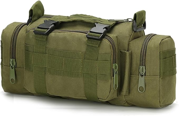 Fanny Deployment Bag Tactical Waist Pack Small Sling Pack Hand Carry Handlebar Bag (Military Green)