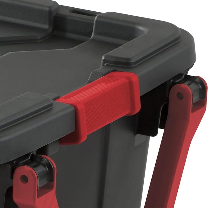 Storage Bins 40 Gallon Heavy-Duty Plastic Storage Bins Container Totes with Durable Lid and Secure Latching Buckles Stackable Tough Storage Containers for Garage and Metal Rack Organizing 2 Pack