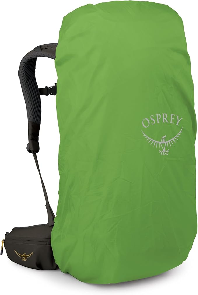 Osprey Kestrel LT 45L Men's Backpacking Backpack - Lightweight Hiking &amp Camping Bag with Waterproof Raincover Moss Green