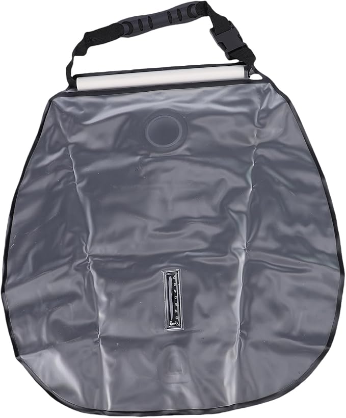 Solar Shower Bag 20L Camping Shower Bag with Switchable Shower Head Outdoor Bathing Essential for Beach Swimming Traveling Hiking Climbing (Black)