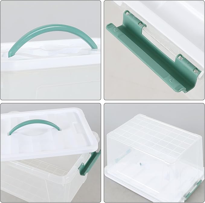 Saedy 14 Quart Plastic Storage Bin with Lid 6 Packs Clear Latching Container Box
