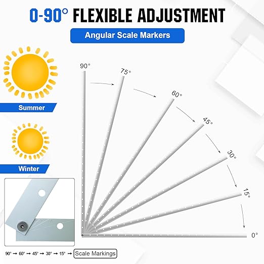 ECO-WORTHY 2 Sets 45inch Solar Panel Mount Brackets Adjustable Tilt Mount Brackets Suitable for 2-4pcs 100 200 300 400 Watt Solar Panel for Roof RV Boat and Off-Grid
