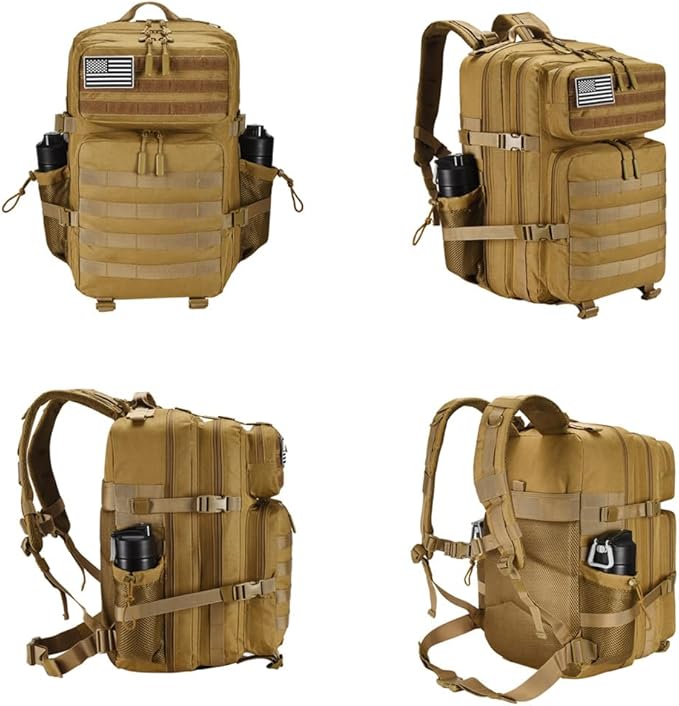45L Tactical Backpack for Men Women Military Assault Pack with MOLLE Large 3 Day Bug Out Bag for Hiking Camping