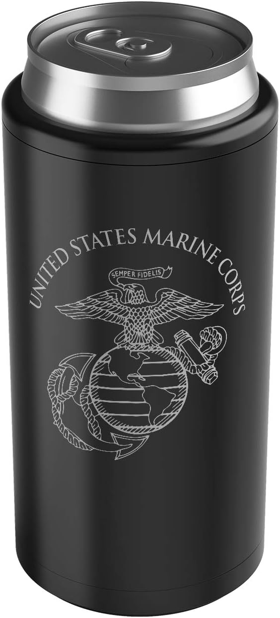 USMC Slim Can Cooler for Beer &amp Seltzer | Insulated Marine Corps Can Cooler
