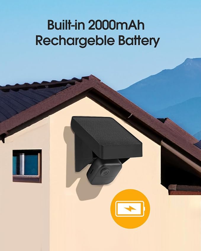 Solar Panel Charging Mount Compatible with Blink Outdoor 4(4th Gen)/Outdoor XT3/XT2/XT Camera Blink Solar Panel with Internal Battery IP67 Waterproof 365 Days Solar Power Adjustment Angle 3 Pack
