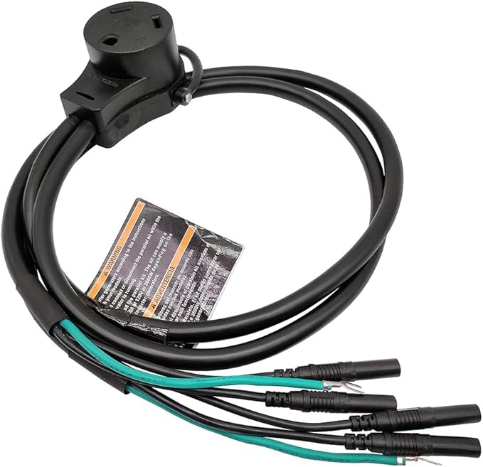 Parkworld 61094 30 Amp Inverter Generator Parallel Cord Inverter Generator Parallel Kit Terminals with Cable to RV 30A TT-30R Female 120V 30A 3FT (Black)