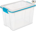 Sterilite 18-Pack Gasket Box Weather-Resistant Storage Bins with Latching Lids 20 Quart - Heavy-Duty Organizing Containers for Closet Bathroom and Office