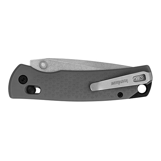 Kershaw Sequence Pocket Knife Gray Design 3.32 Inch Stainless Steel Drop Point Blade EDC with Manual Opening Reversible Deep Carry Pocketclip Everyday Carry Pocket Knife for Men and Women