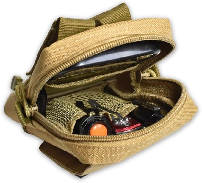 Torch Molle Admin Pouch EDC Waist Pack Phone Holder Tactical Tool Holster Gadget Organizer Utility Pocket (Desert)