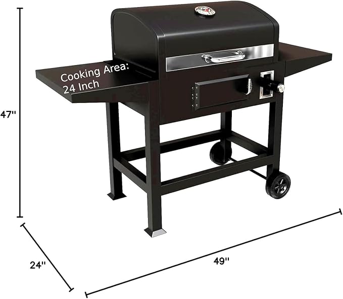 Gas One Charcoal Grill – 24-inch BBQ Charcoal Grill – Charcoal Smoker with Multiple Tier Heat Control – Outdoor Grill for Camping Picnic Patio Backyard Barbecue Outdoor Cooking