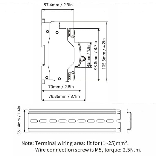 ATS Power Automatic Transfer Switch 32A Construction Easy Installation for Home and Office Applications (110VAC)