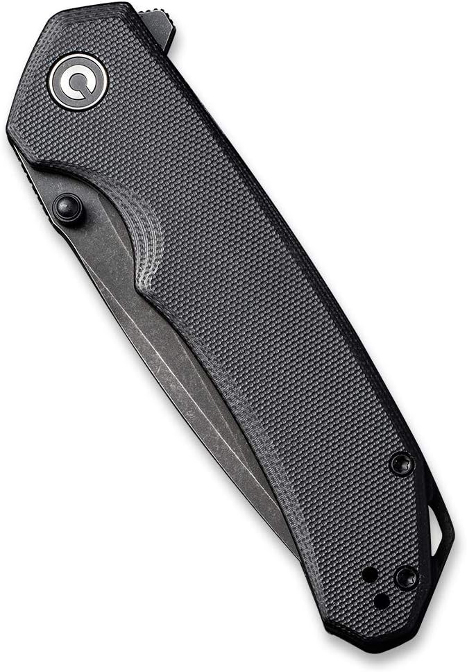 CIVIVI Brazen Folding Pocket Knife3.5-Inch Tanto D2 Plain BladeG-10 Outdoor Camping Hiking Knife with Thumb Studs and Flipper openerUnique Tool Gift for EDC Men Women C2023C (Black)