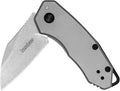 Kershaw Rate Folding Pocket Knife Small Everyday Carry Knife with Assisted Opening 8Cr13MoV Stainless Steel Blade Pocketclip and Lanyard HoleGrey