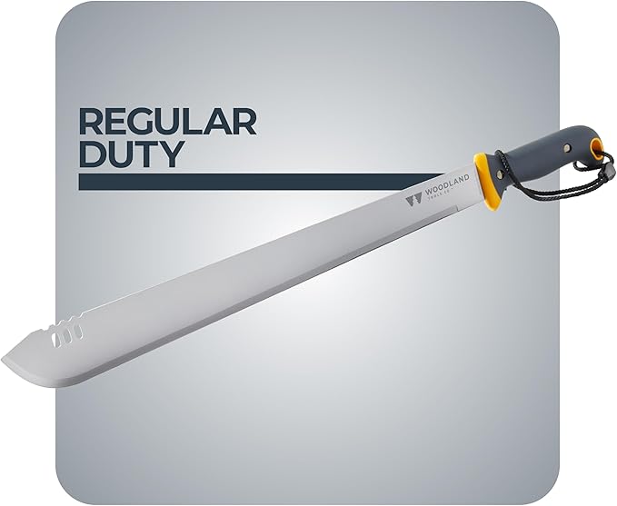 Woodland Tools Regular Duty Machete – 19 Inch Straight Blade with Non Slip Grip – Lightweight Manual Brush Cutter for Yard Work Grass Trimming and Clearing Overgrown Areas