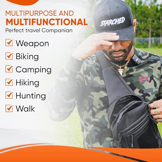 DINOSAURIZED - Raptor Sling Bag – (Right-Handed) Tactical Shoulder Chest Pack for Men and Women Versatile EDC Sling Backpack with Durable Design Perfect for Shooting Hunting and Daily Use.
