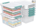 20 Quart Storage Box Bins with Lids Clear Plastic Latch Totes for Storage 6 Packs