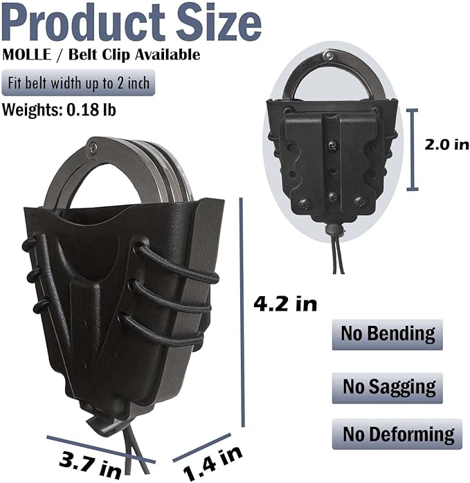 Molle Handcuff Pouch Cuff Case for Duty Belt Fit Handcuff Holder for Duty Belt and Handcuffs Holster