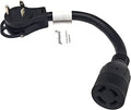 Parkworld 67515 NEMA TT-30P to L14-20R 20 Amp Generator Adapter Cord Transfer Switch Adapter RV 30A TT-30 Male Plug with Handle to Generator 20A 4-Prong L14-20 Female Receptacle