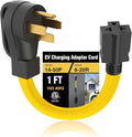 10 AWG Heavy Duty NEMA 14-50p to 6-20R 250 Volt 4-Prong 50 Amp to 20 Amp Adapter T-Blade Compatible with Generator Level 2 EV Charging Wall Socket 10/3 AWG 1FT