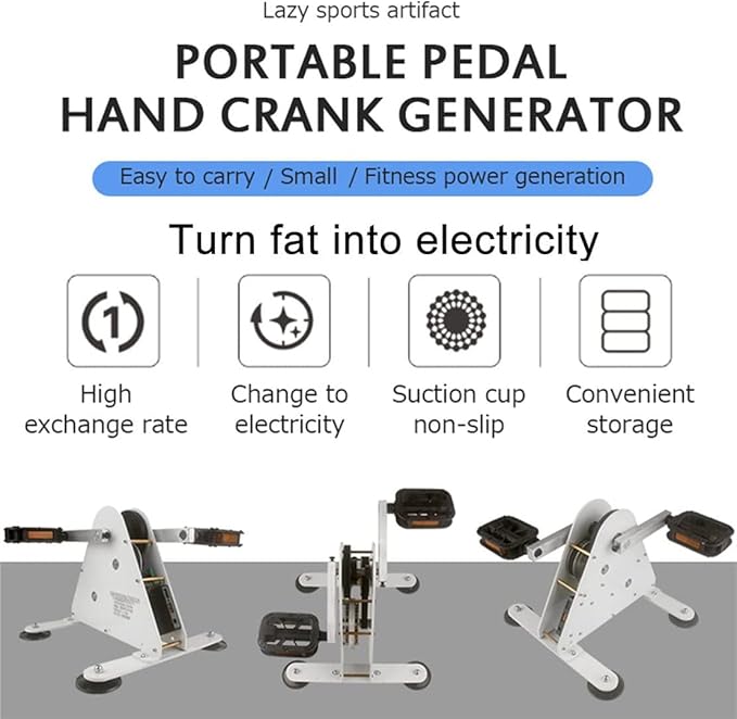 Hand Crank Generators 50W/100W Foot Pedal Power Generator Pedal Power Generator with USB Interface/DC1-35V Output Easy to Carry Bicycle Generator Charger50W