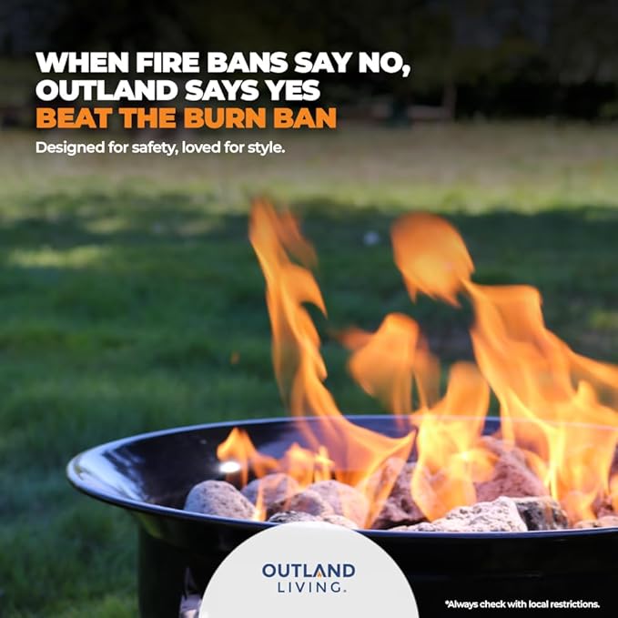 Outland Living Portable Propane Fire Pit 19-inch 58000 BTU with Fire Pit Cover &amp Carry Kit Smokeless Gas Firebowl | Perfect for Camping Patio Backyard Tailgating Deck RV| Black 893 Deluxe