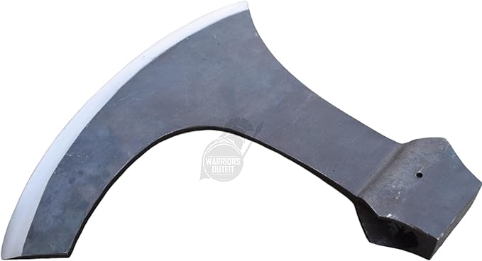 Large Size Hand Forged Medieval Center Hole Axe Head for Wood Chopping Camping | High Carbon Steel 27cm Length 28cm Cutting Edge 3 Lbs Weight | Outdoor Survival Tool
