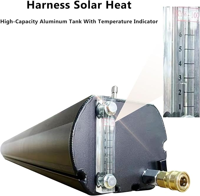 Portable Pressurized Water Tank 6.8 Gallon Aluminum Camp Shower with Spray Hose for Outdoor Activities Car Wash Hiking and Beach Use