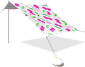 Beach Canopy with Windproof Ropes &amp Sandbags Beach Tent Sun Shade Sun Shelter for Camping Trips Fishing Backyard Fun or Picnics Red Cherries