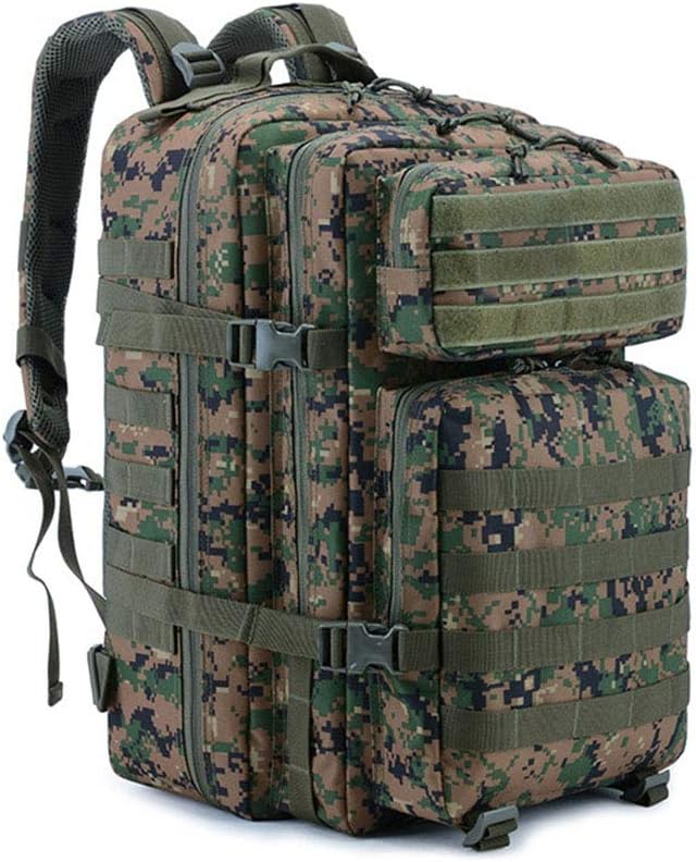 Outdoor Sports Pack Hiking Bag Tactical Rucksack Camo Knapsack Combat Camouflage Tactical 45L Molle Backpack