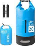 doorslay 20L Watertight Dry Bag Backpack - Roll Top PVC Kayaking Bag with Front Pocket for Swimming Camping Hiking &amp Beach Activities (20L+2L)
