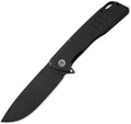 Petrified fish PFB02 Loco Pocket Knife 3.70 D2 Satin Blade Camping Knife 5.29oz G10 Handle Flipper Liner lock Folding knife for EDC (Black Black Stonewashed)