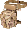 Drop Leg Bag for Men Waterproof Military Tactical B Cross Over Leg Rig Outdoor Bike Cycling Hiking Thigh Bag (CP Camouflage)