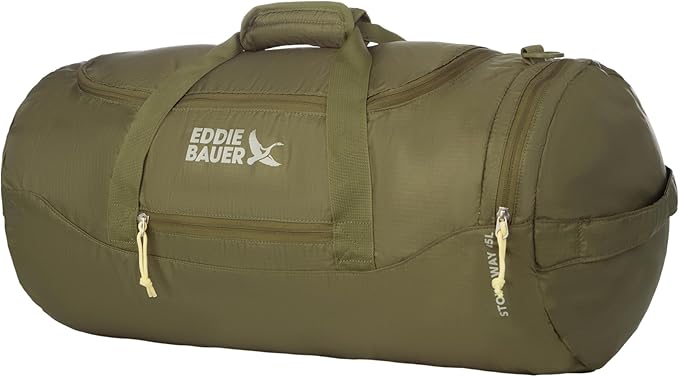 Eddie Bauer Stowaway Packable Duffel Bag | Travel | Foldable | Lightweight | Durable | Ripstop Polyester
