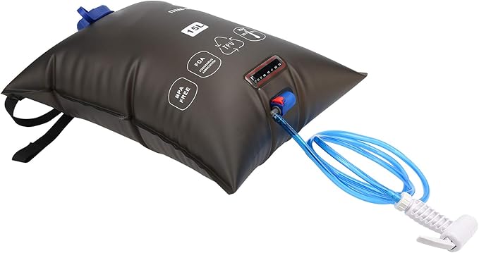 15L Portable Foldable Outdoor Shower Bag with Nozzle for Camping Hiking Beach and Swimming Activities