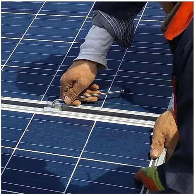 Solar Panel Mounting Z Brackets - Adjustable Aluminum Clamps 30-45Mm 20 Mid and 8 End Clamps for Panels