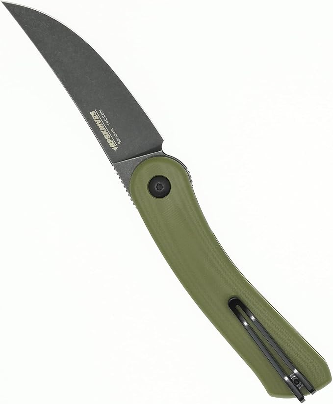 BPSKNIVES Colibri - Green Folding Knife 14C28N Stainless Steel Blade with G10 Handle - Small EDC Knife with Pocket Clip for Men - Sharp EDC Knife