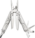 Multi Tool 23-in-1 Full-Size Camping Essentials Hunting &amp Tactical Knives &amp Tools With Safety Locking Outdoor Gear Mens Gifts Ideas Gifts for Hunters Men who have Everything (Silver）