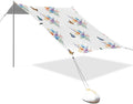 xigua Wildflowers Beach Tent Sun Shelter with Carrying Bag - Silver Coated Oxford Fabric Beach Canopy for Beach Camping Fishing - Includes Windproof Ropes Sandbags &amp Stakes