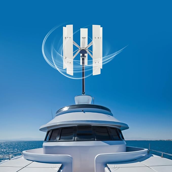 100W Vertical Axis Wind Turbine Generator Permanent Magnet Generator with Intelligent Controller Low Noise Helical Design Windmill for Home Boats Street Lighting (12V100WStyle 2)