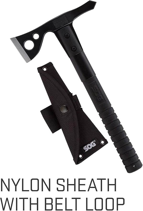 SOG FastHawk- Lighter Faster Agile Throwing Hatchet Versatile Survival Tactical Axe for Competition Throwing and Camping Hunting and Packing-Black (F06TN-CP)
