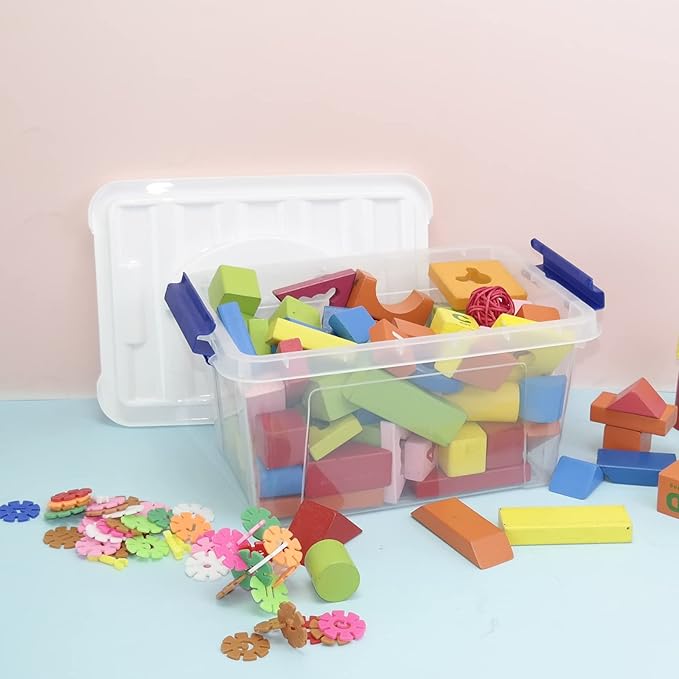 7 Quart Plastic Storage Boxes 6 Pack Clear Storage Bins with Lids