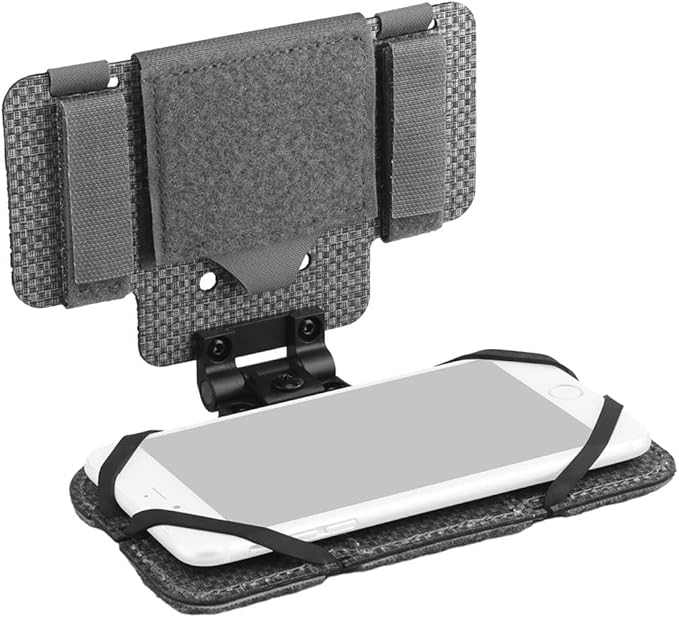 Let Me Be Airsoft Plate Carrier Molle Phone Carrier Outdoor Lightweight Navigation BoardWide Angle Foldable Phone Holder Chest Rig Hovering Mount Tactical Vest Accessory (Wolf Gray)