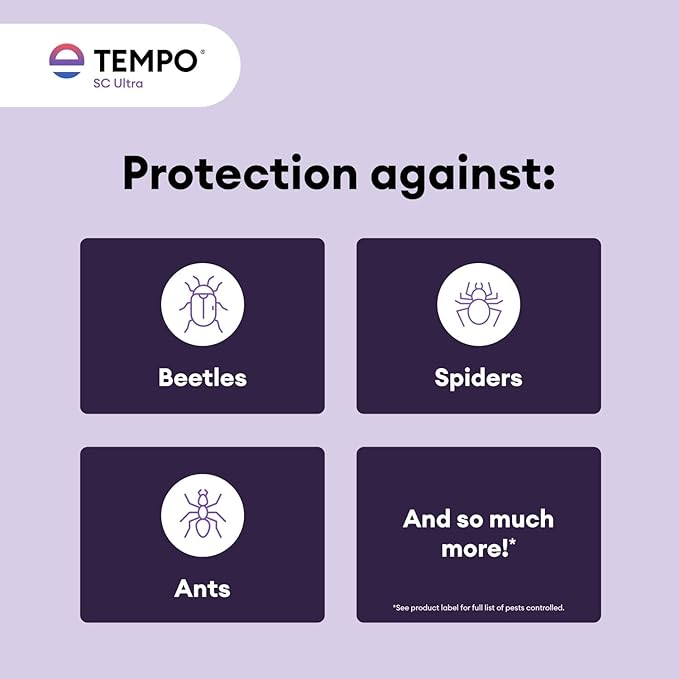 Tempo SC Ultra Insecticide Concentrate 240 ml | Fast-Acting Residual Pest Control | Liquid Indoor/Outdoor Bug Killer | Broad-Spectrum Control for Ants Spiders and Other Crawling Insects.