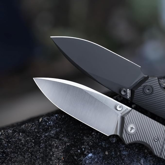 XUN125-PGS Pocket Folding Knife for Man 3.27 14C28N Steel Satin Blade for Camping &amp FishingReversible Clip