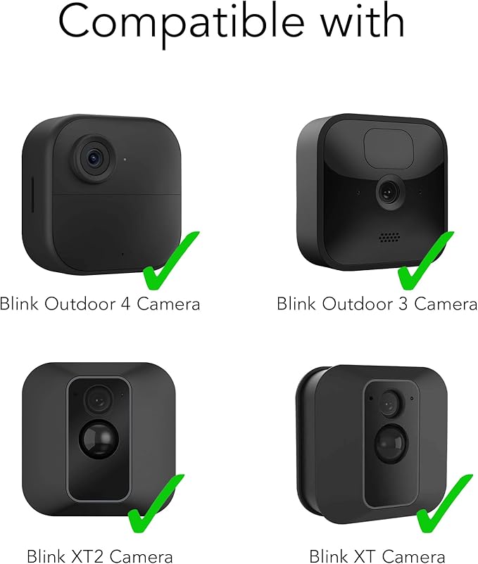 Wasserstein Solar Panel with Internal Battery - Compatible with Blink Outdoor 3/4 (2-Pack Black) (Camera NOT Included)