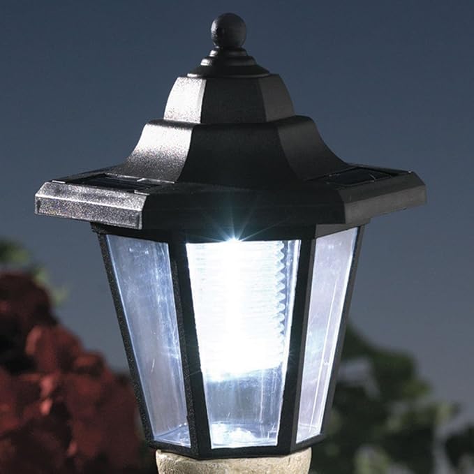 Bits and Pieces - Solar Dog Lantern-Solar Powered Garden Lantern - Resin Dog Sculpture with LED Light (Fawn Pug) - 13.5 Tall